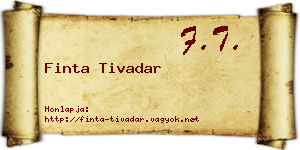 Finta Tivadar névjegykártya