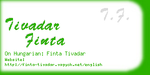 tivadar finta business card